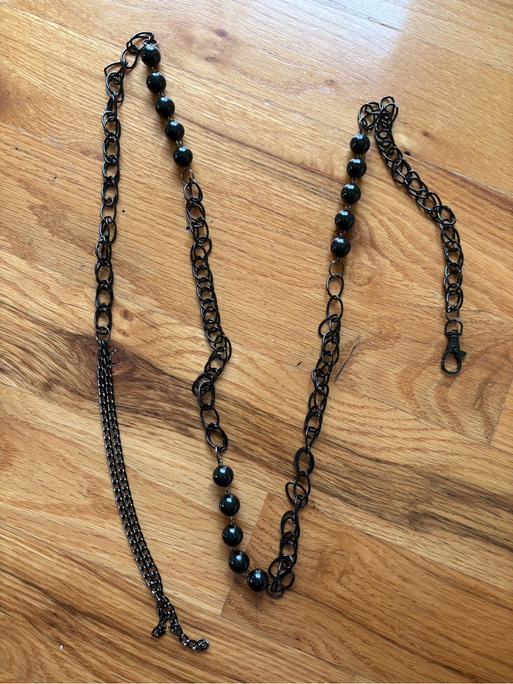 Black Beaded Chain Necklace - Women Accessories